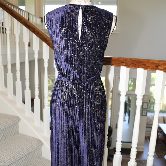 BCBG Size XS Pant Suit Dark Navy and Gold - Picture 3 of 5